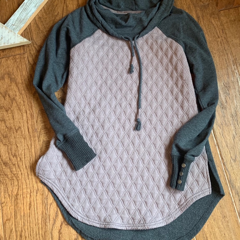 Cowl drawstring sweatshirt